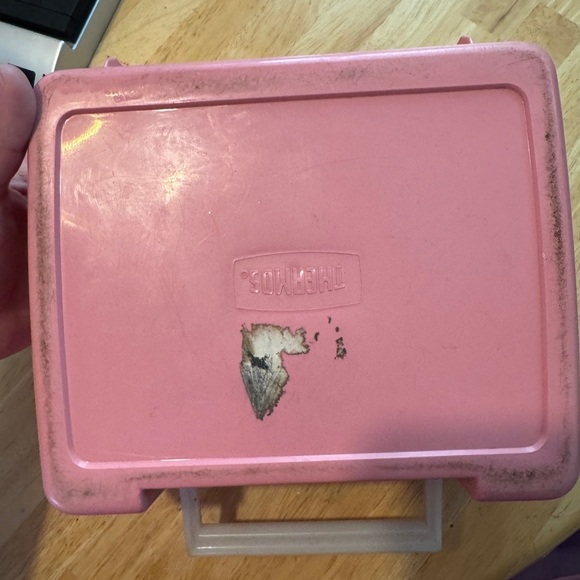 Used 1986 Looney Tunes Sylvester and Tweety Pink Plastic Lunch Box by Thermos - Picture 5 of 9